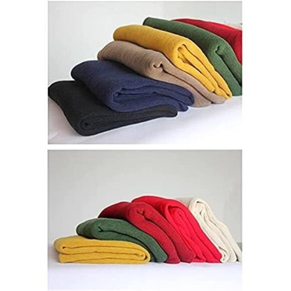 Womens Warm Winter Infinity Scarves Set Blanket Scarf Pure Color - Picture 4 of 4